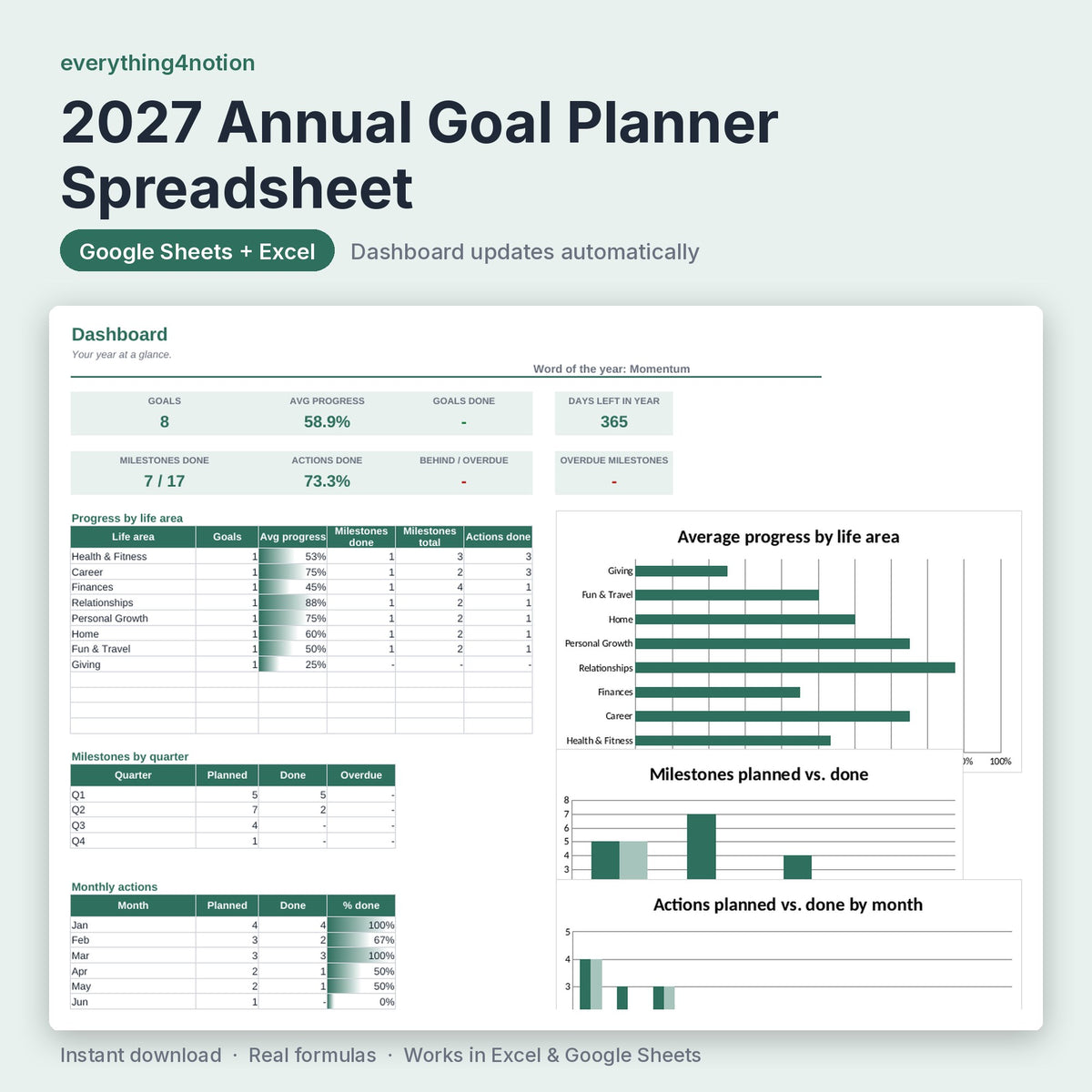 2027 Planner Spreadsheet – preview