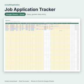 Job Application Tracker – inside the template