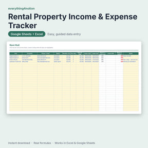 Rental Property Spreadsheet – inside the template