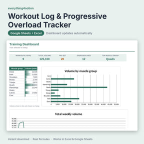 Workout Tracker Spreadsheet – preview