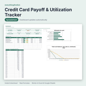 Credit Card Payoff & Utilization Tracker - cover preview
