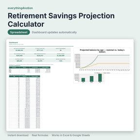 Retirement Savings Projection Calculator - cover preview
