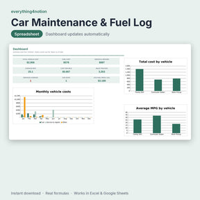 Car Maintenance & Fuel Log - cover preview