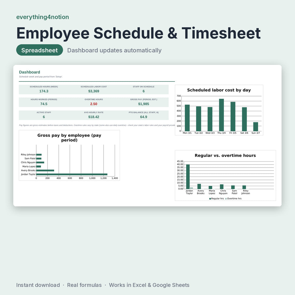 Employee Schedule & Timesheet - cover preview